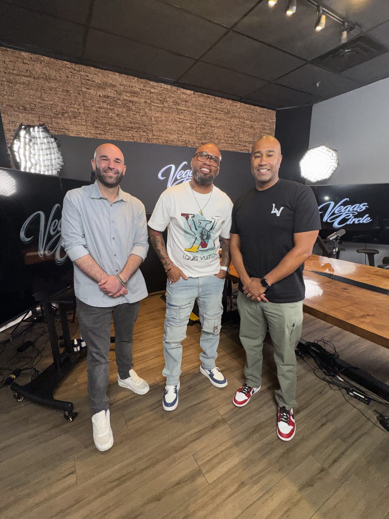 Paki Phillips with guests in the Vegas Circle studio