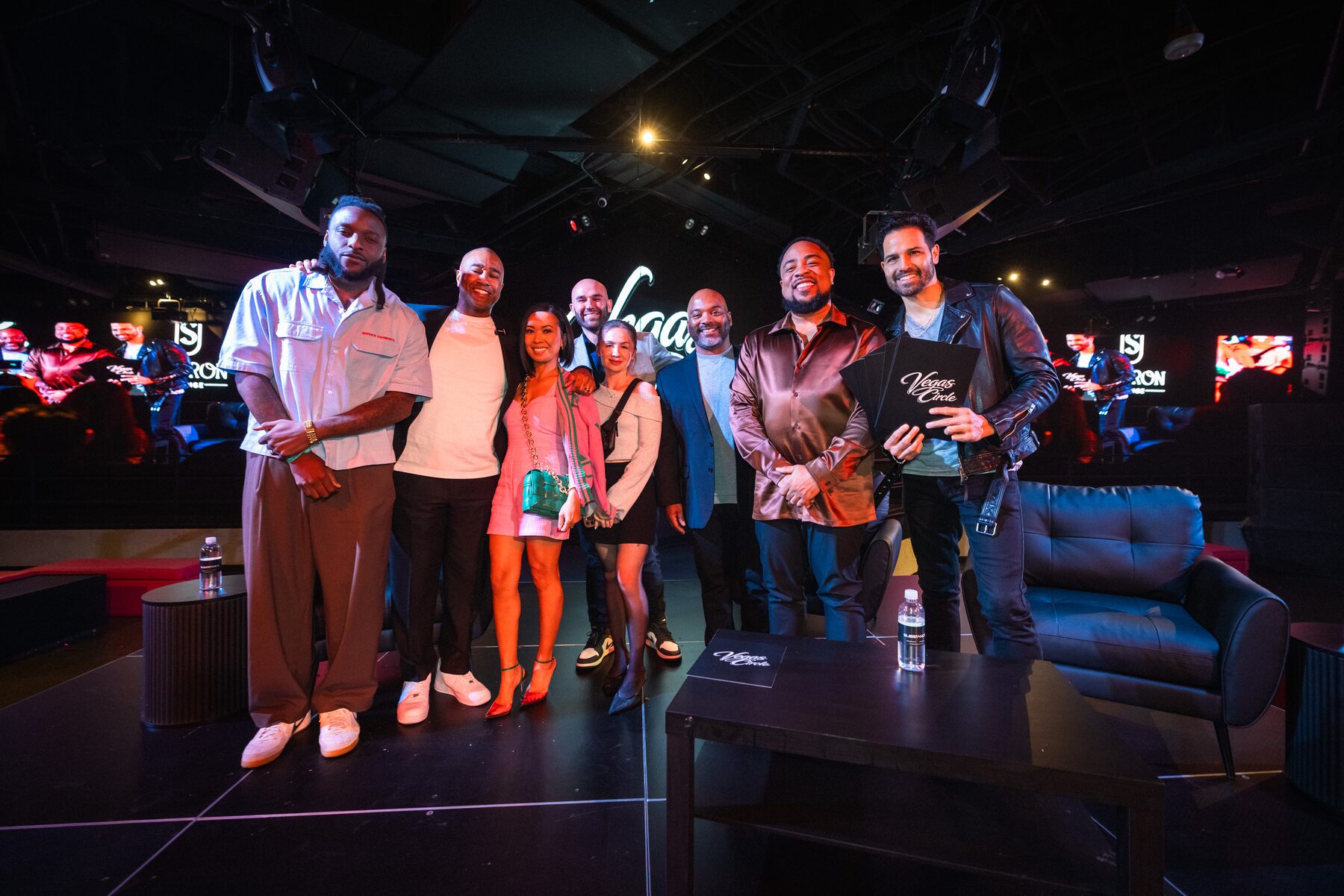 Paki Phillips and guests at a live podcast event