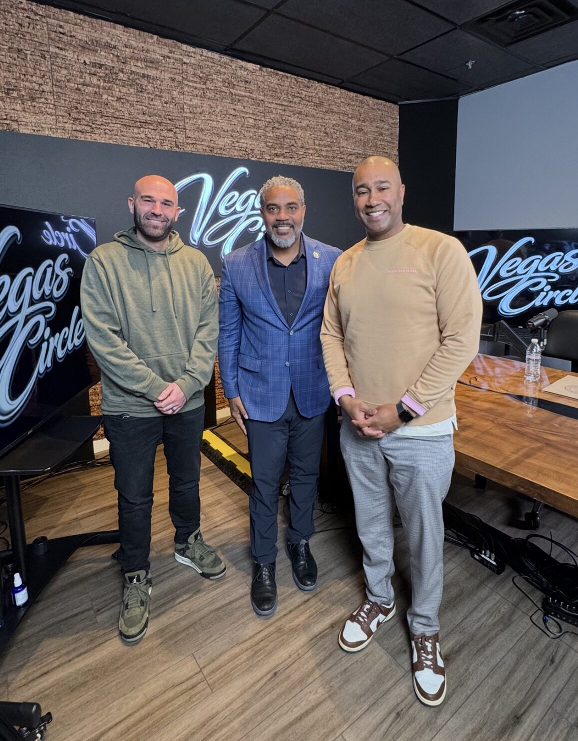 Paki Phillips with guests in the Vegas Circle studio